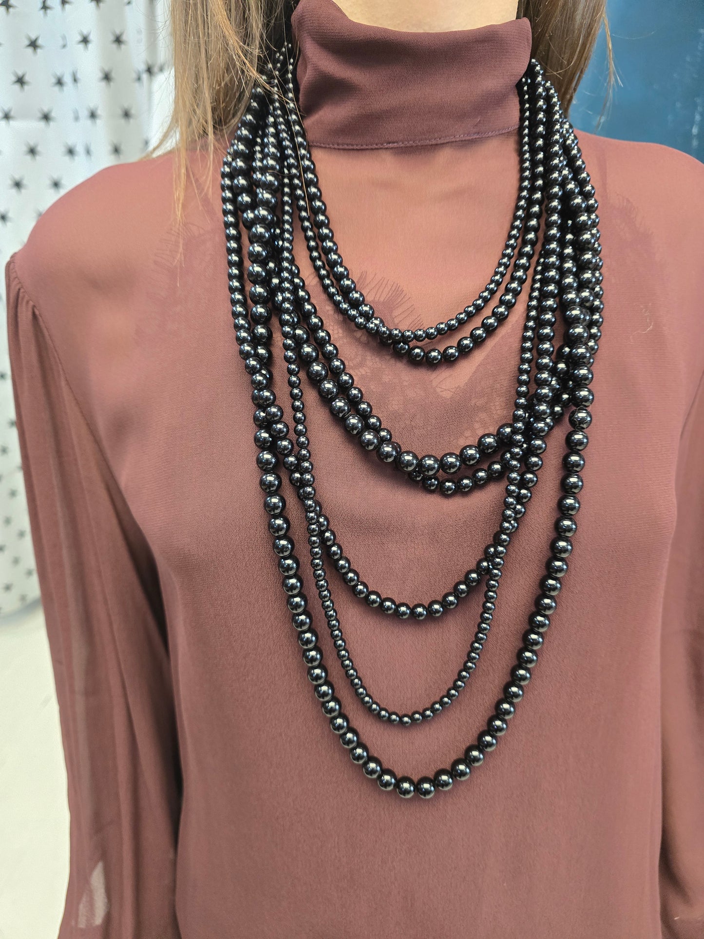 Collana Donna Perle Nere