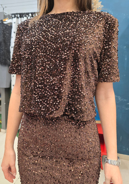 Maglia Donna Paillettes Allacciata