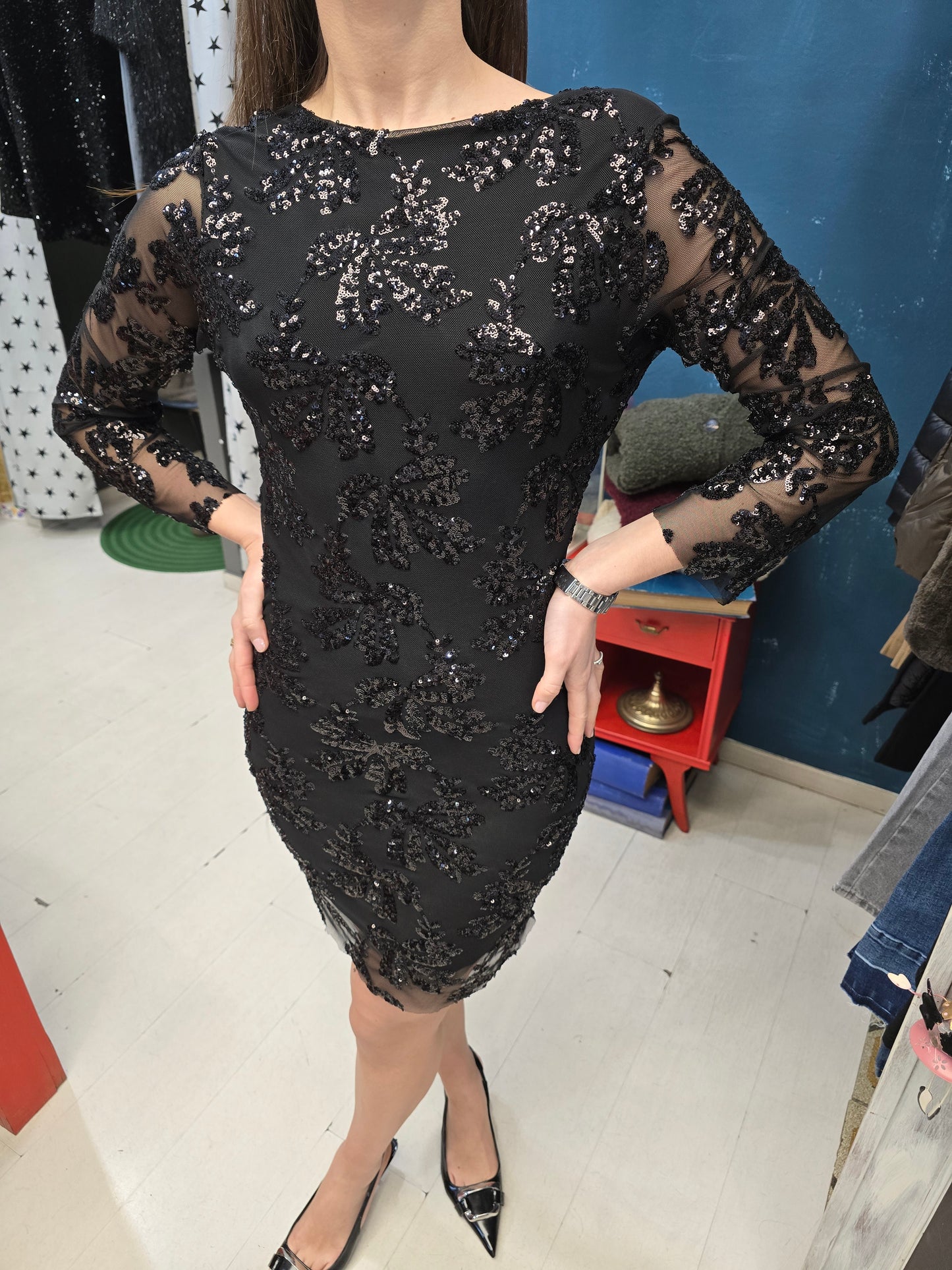 Abito Donna Paillettes Nero