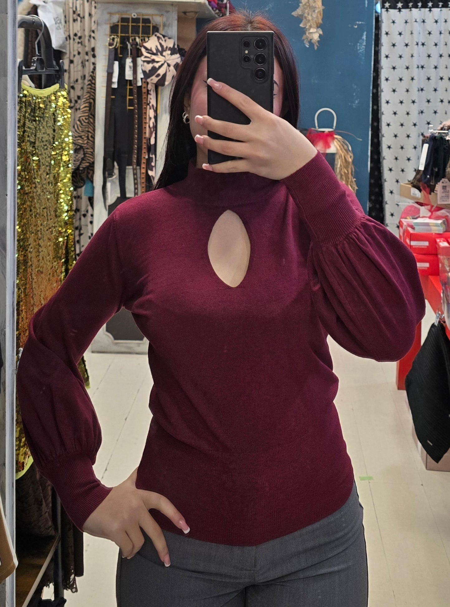 Maglia Donna Lupetto Scollo Goccia