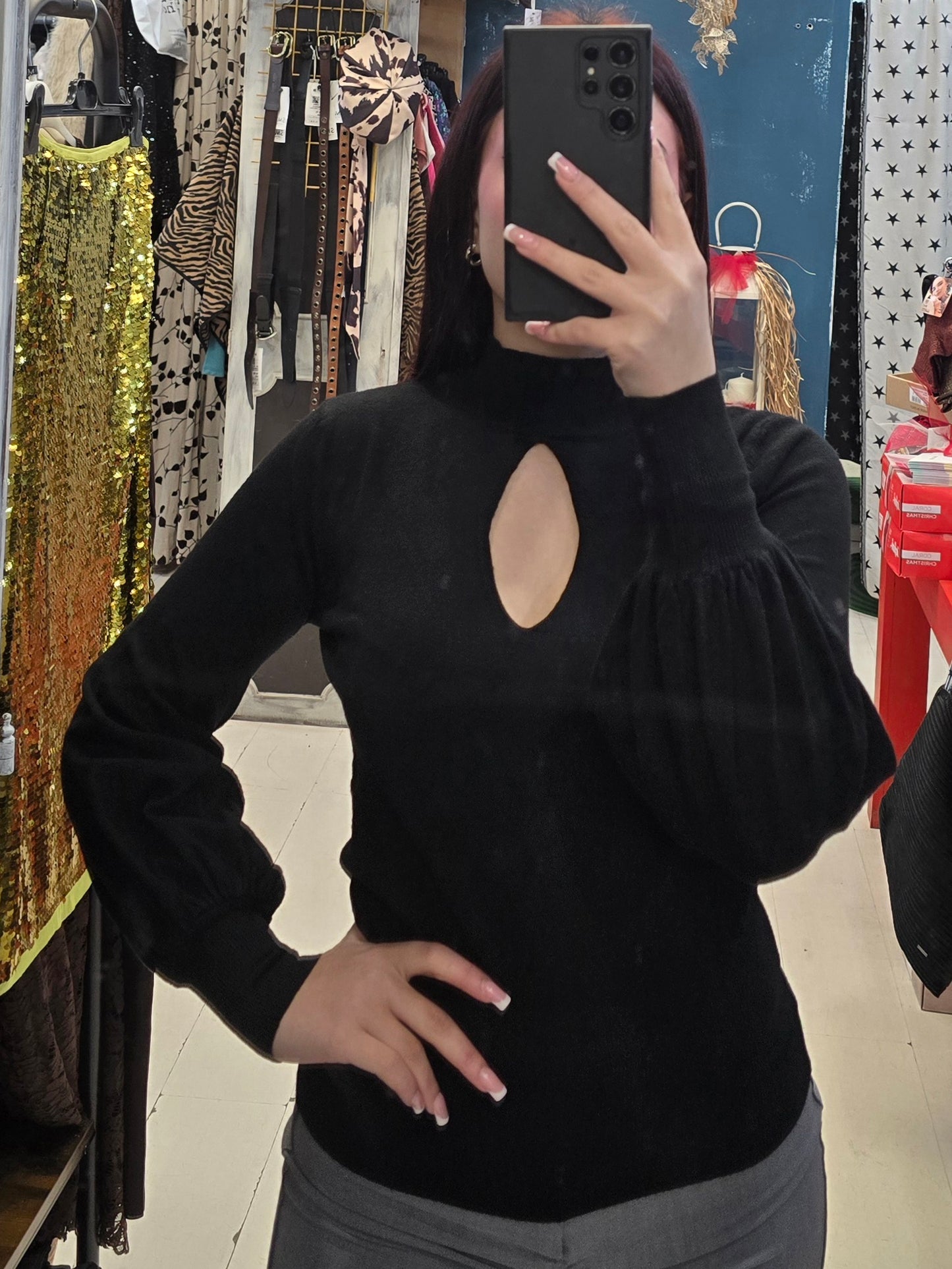 Maglia Donna Lupetto Scollo Goccia