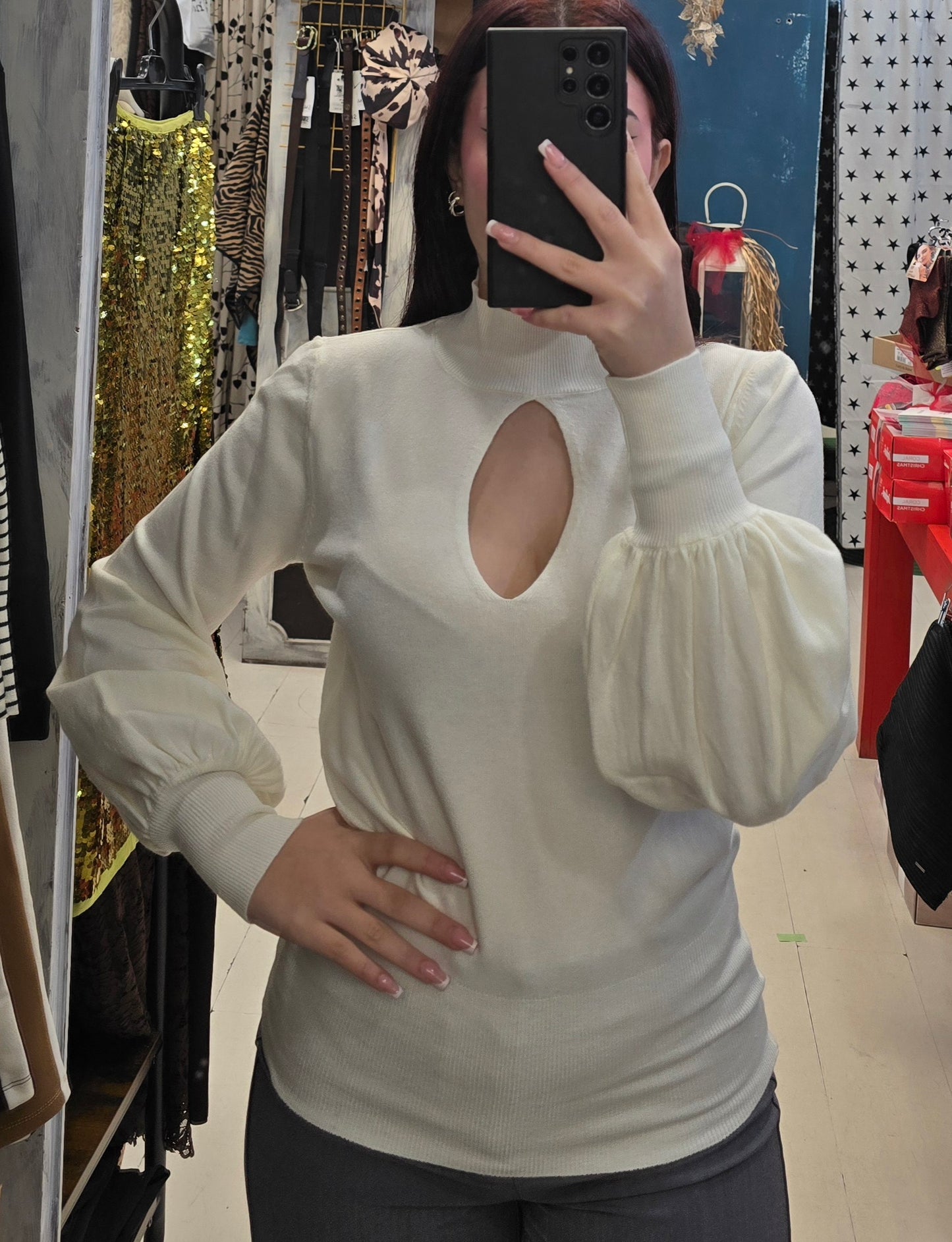 Maglia Donna Lupetto Scollo Goccia