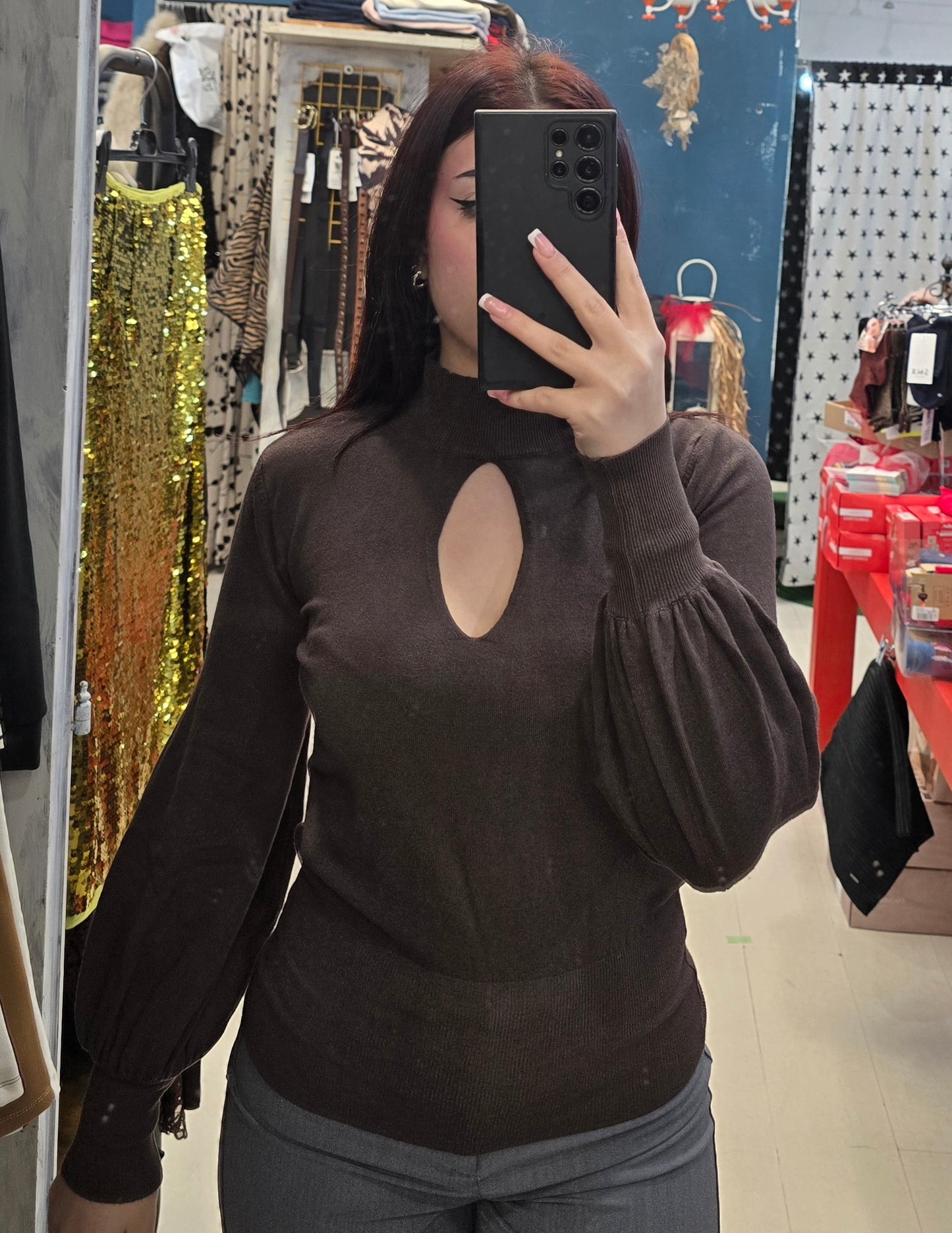 Maglia Donna Lupetto Scollo Goccia