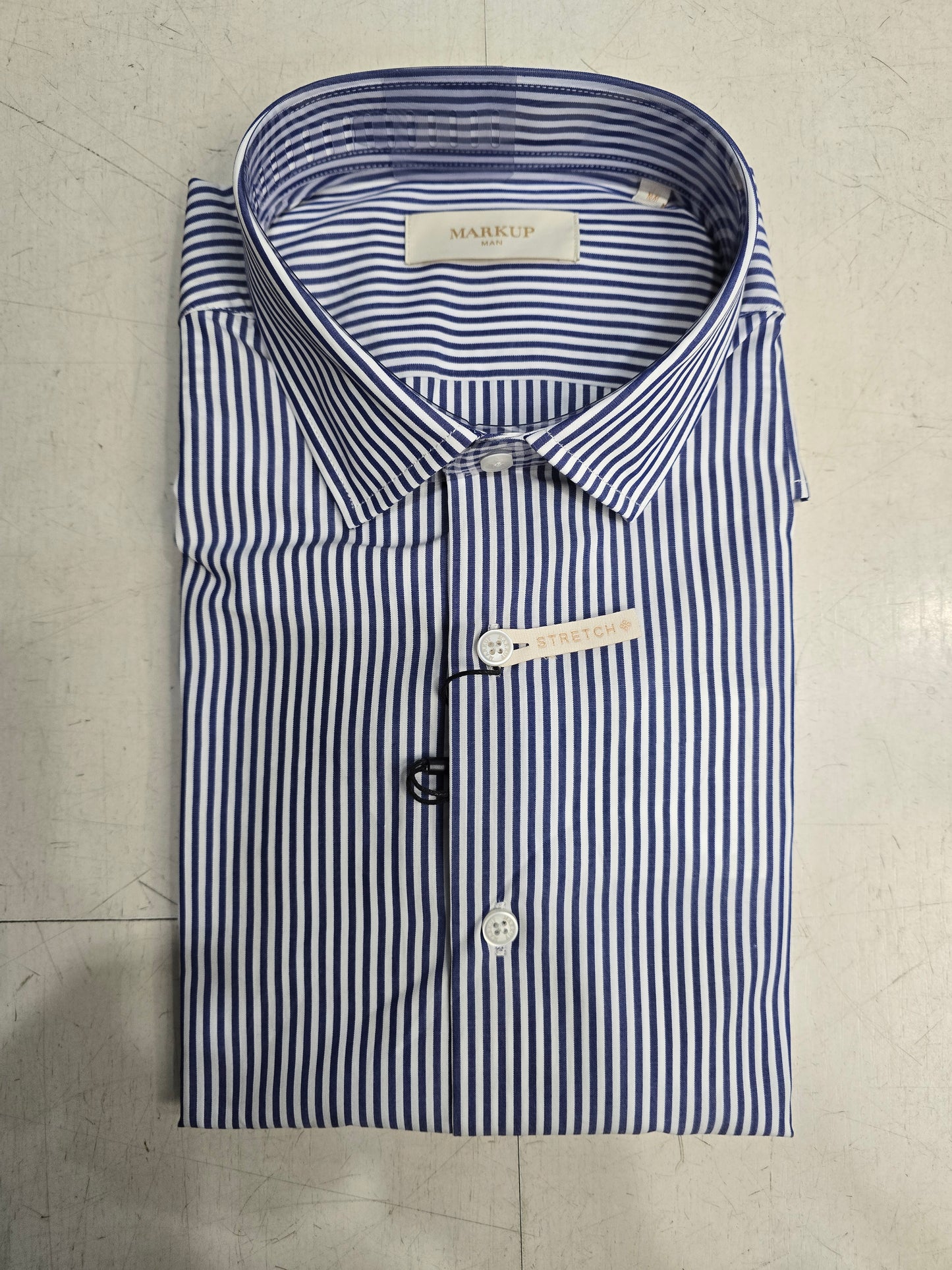 Camicia Uomo Rigata Collo Francese