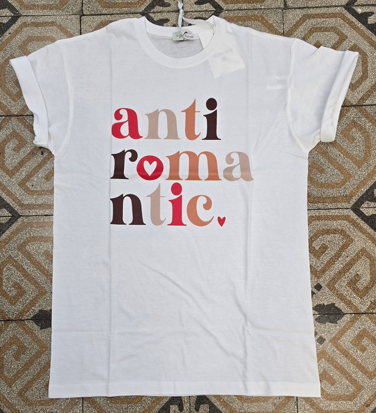 T-Shirt Over Paricollo Stampata