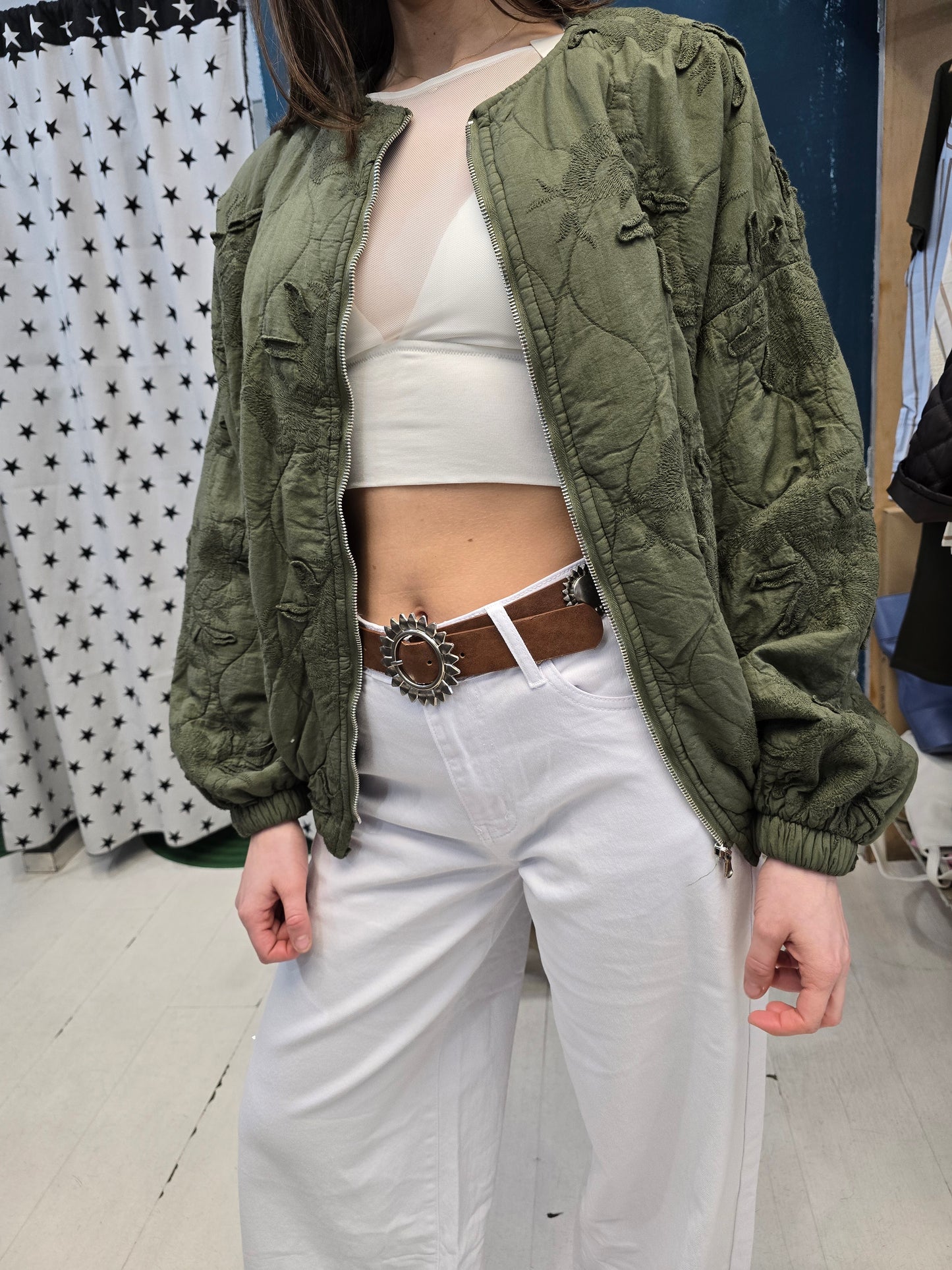 Bomber Donna Cotone Ricamato