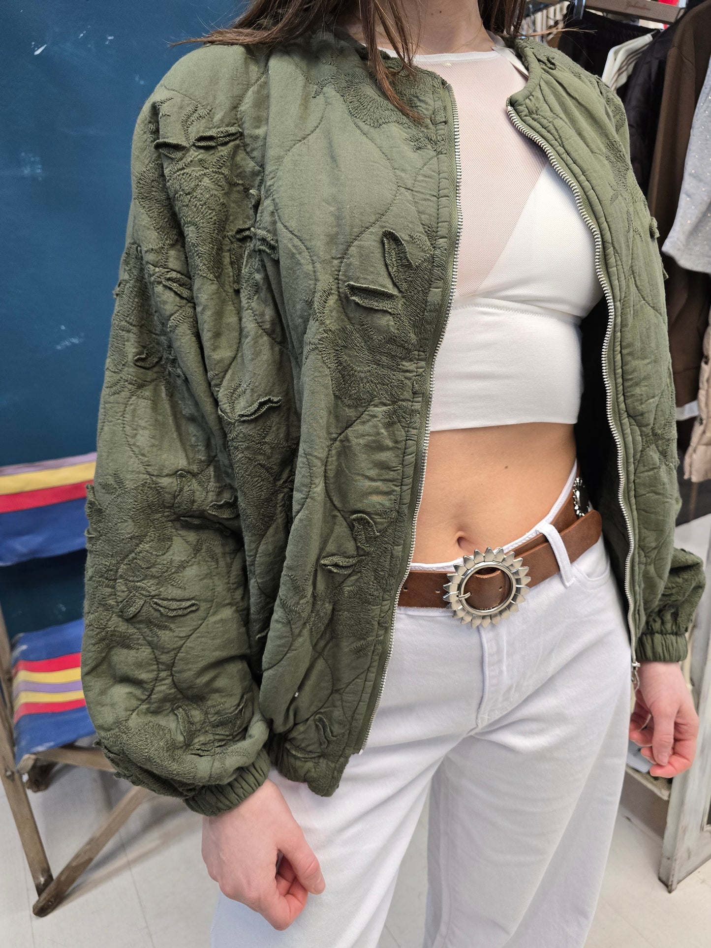 Bomber Donna Cotone Ricamato