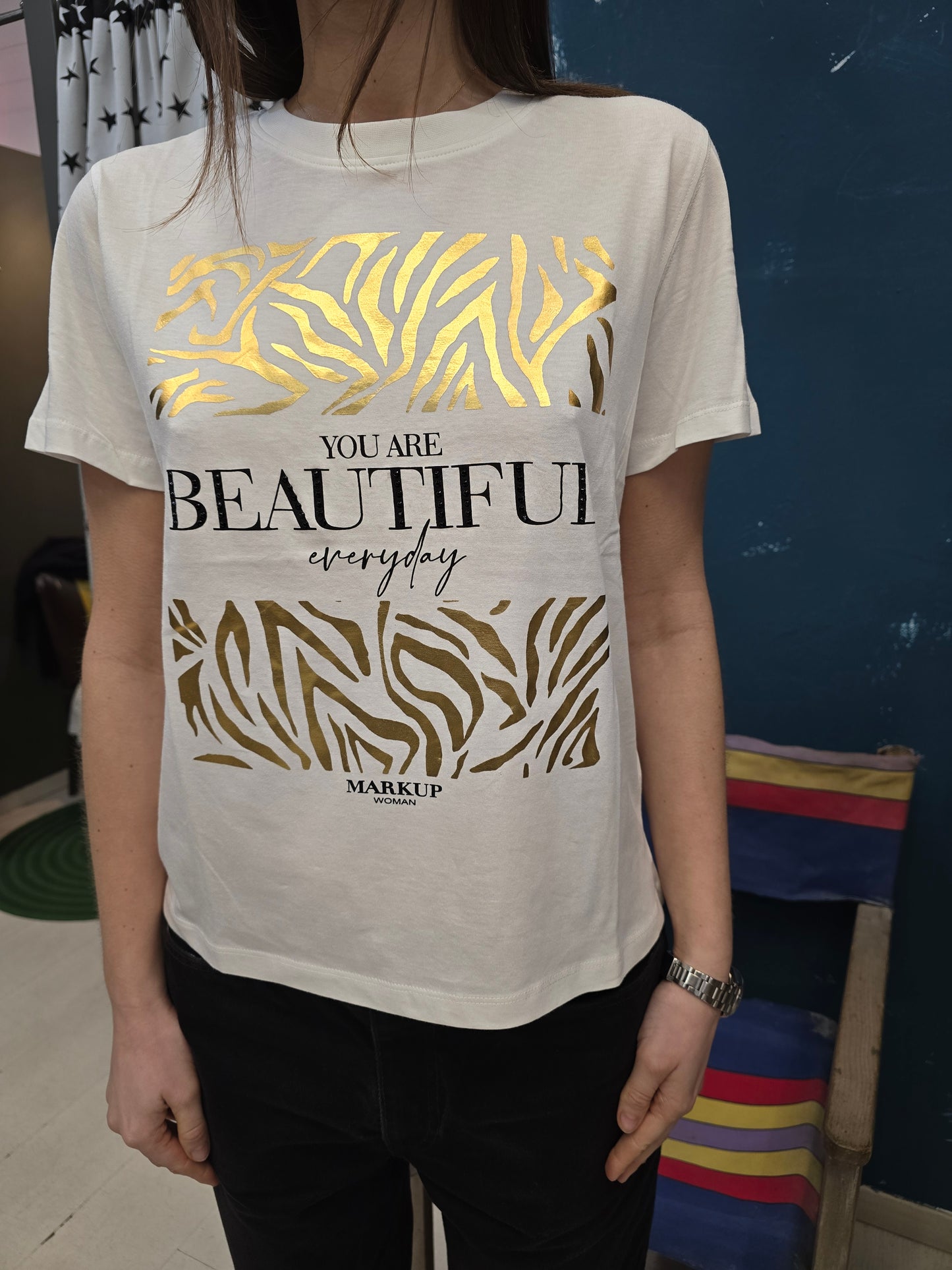 T-Shirt Donna Paricollo Stampata