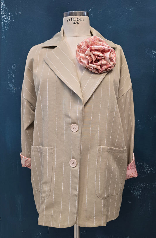 Blazer Donna Gessato Over