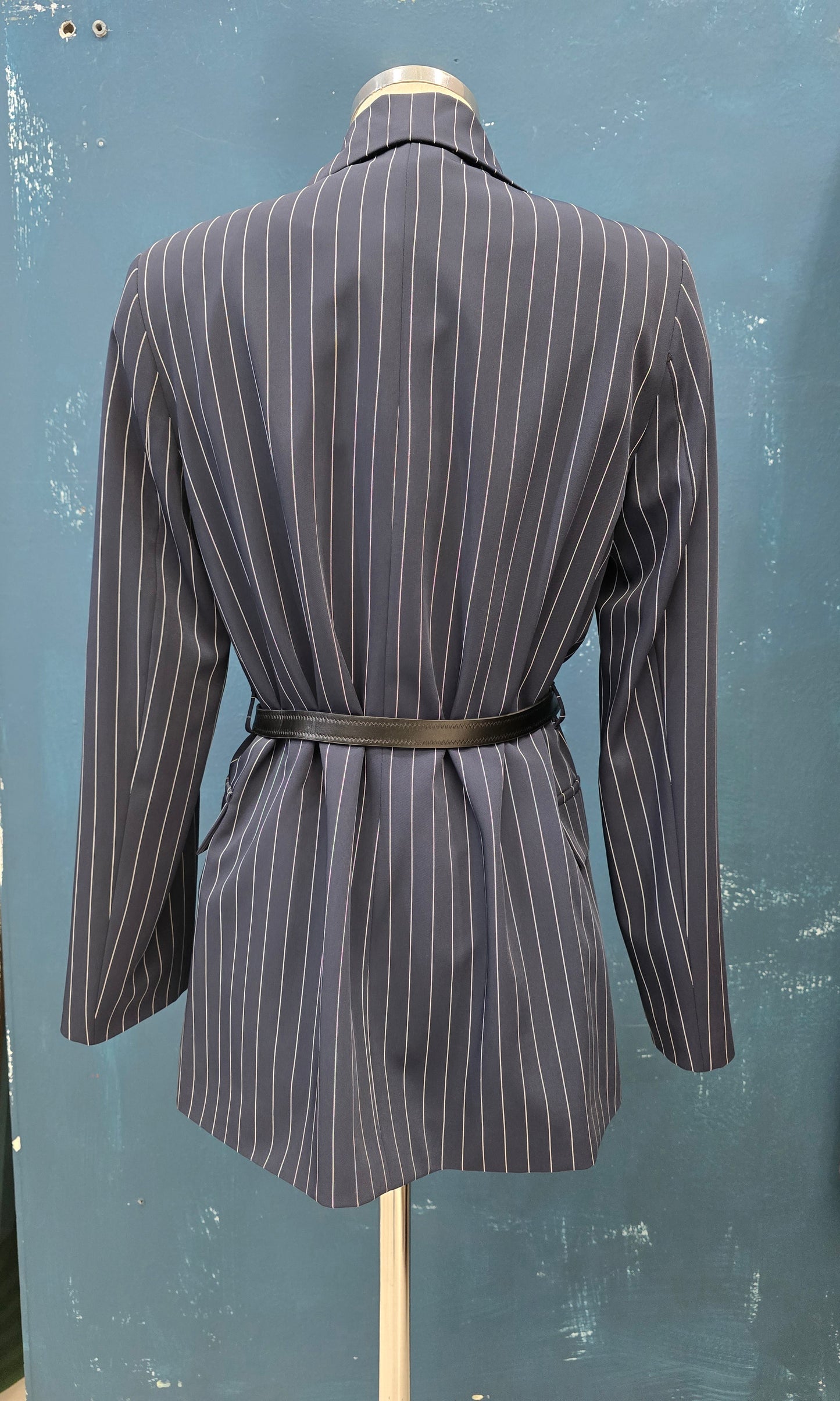 Blazer Donna Gessato Blu