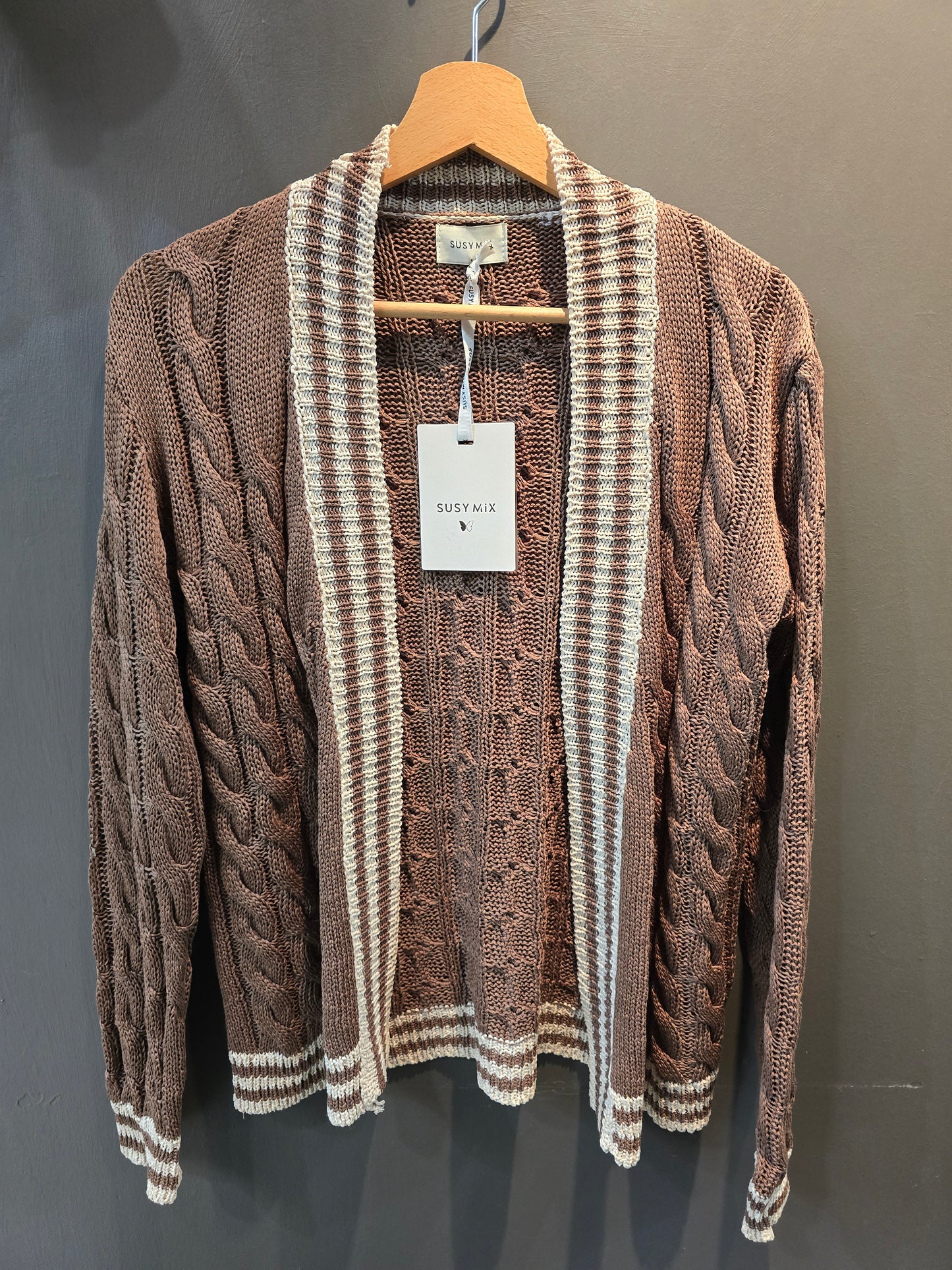 Cardigan Donna Aperto Trecce