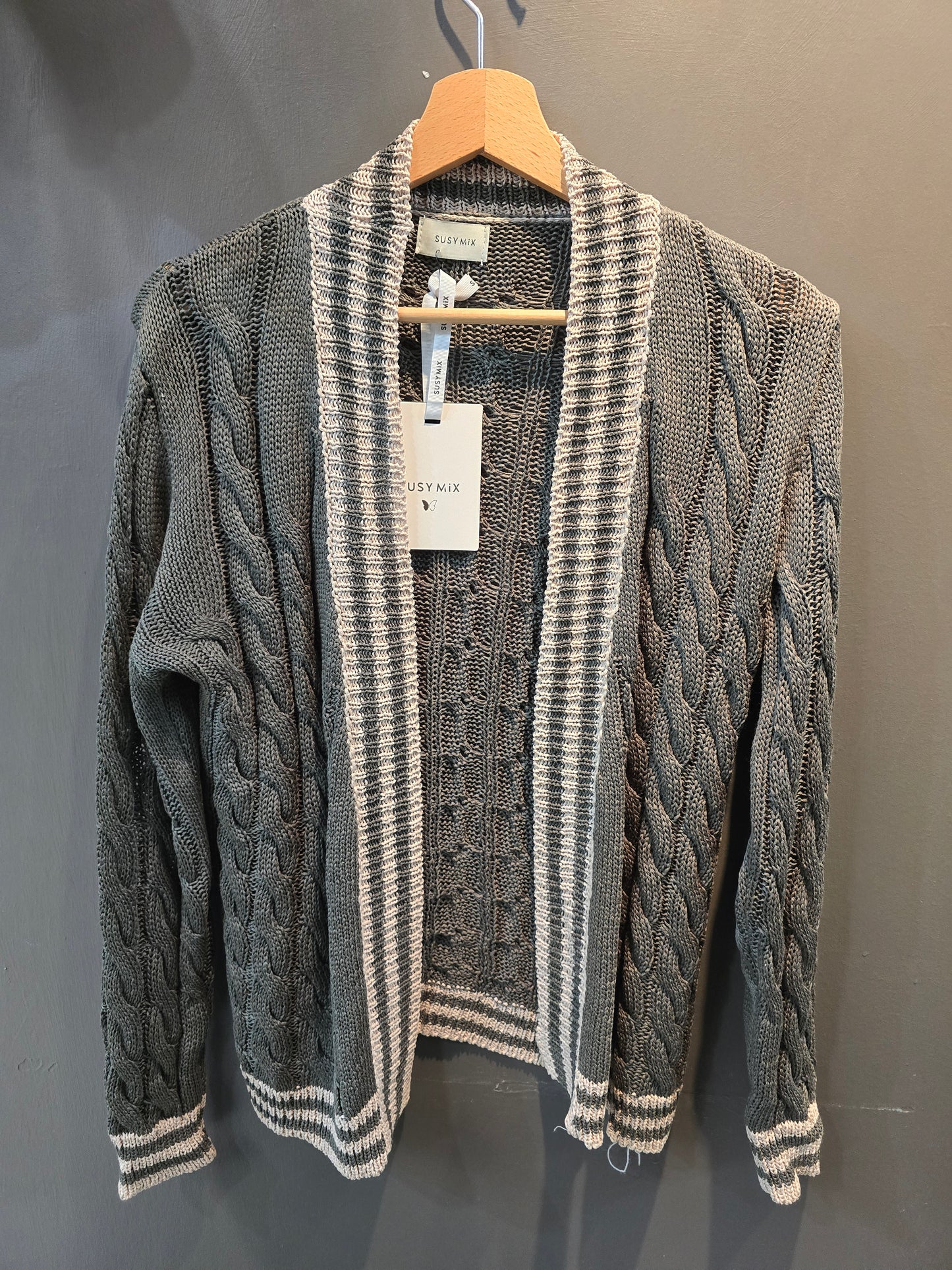 Cardigan Donna Aperto Trecce