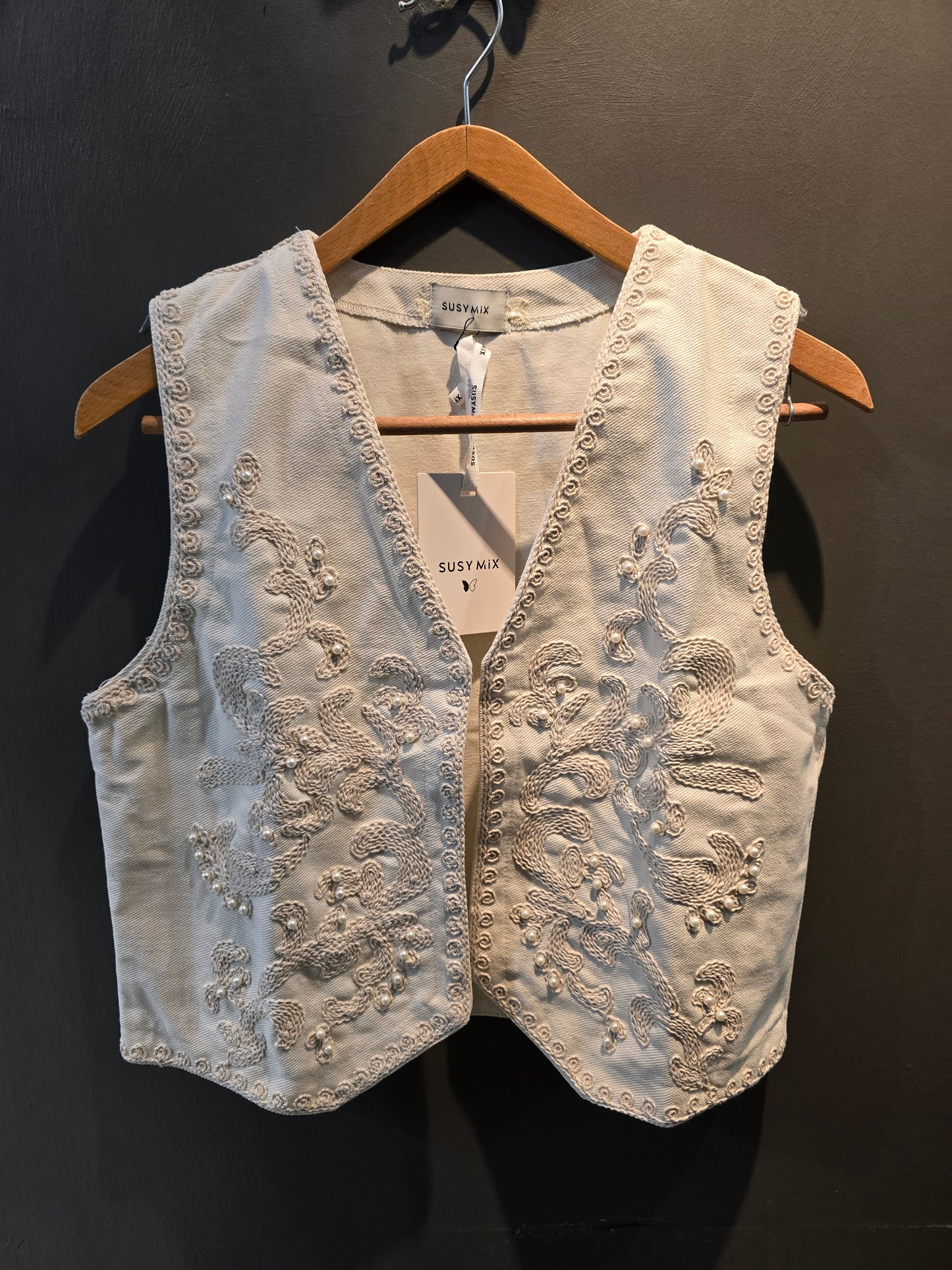 Gilet Donna Ricamato Perle