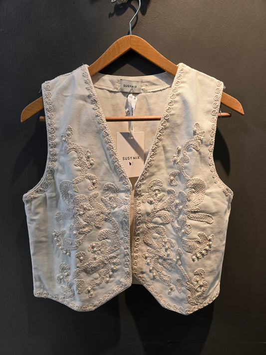 Gilet Donna Ricamato Perle