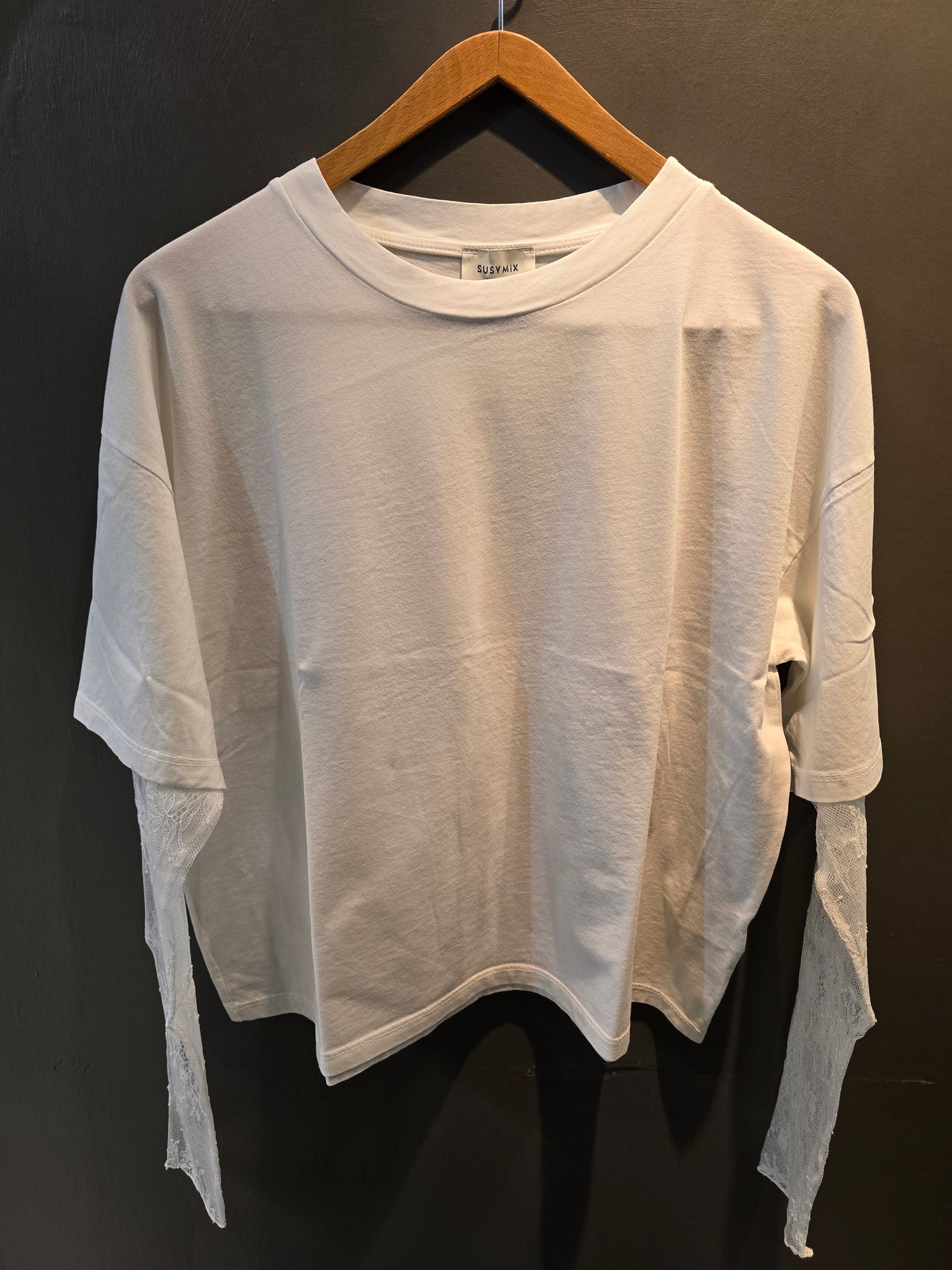 T-Shirt Donna Manica Pizzo