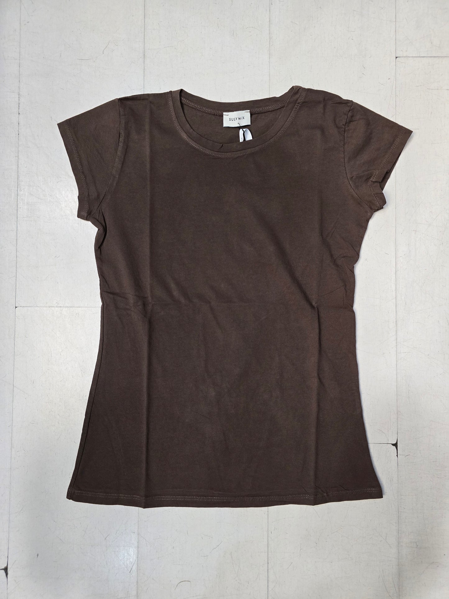 T-Shirt Donna Paricollo Basic Cotone