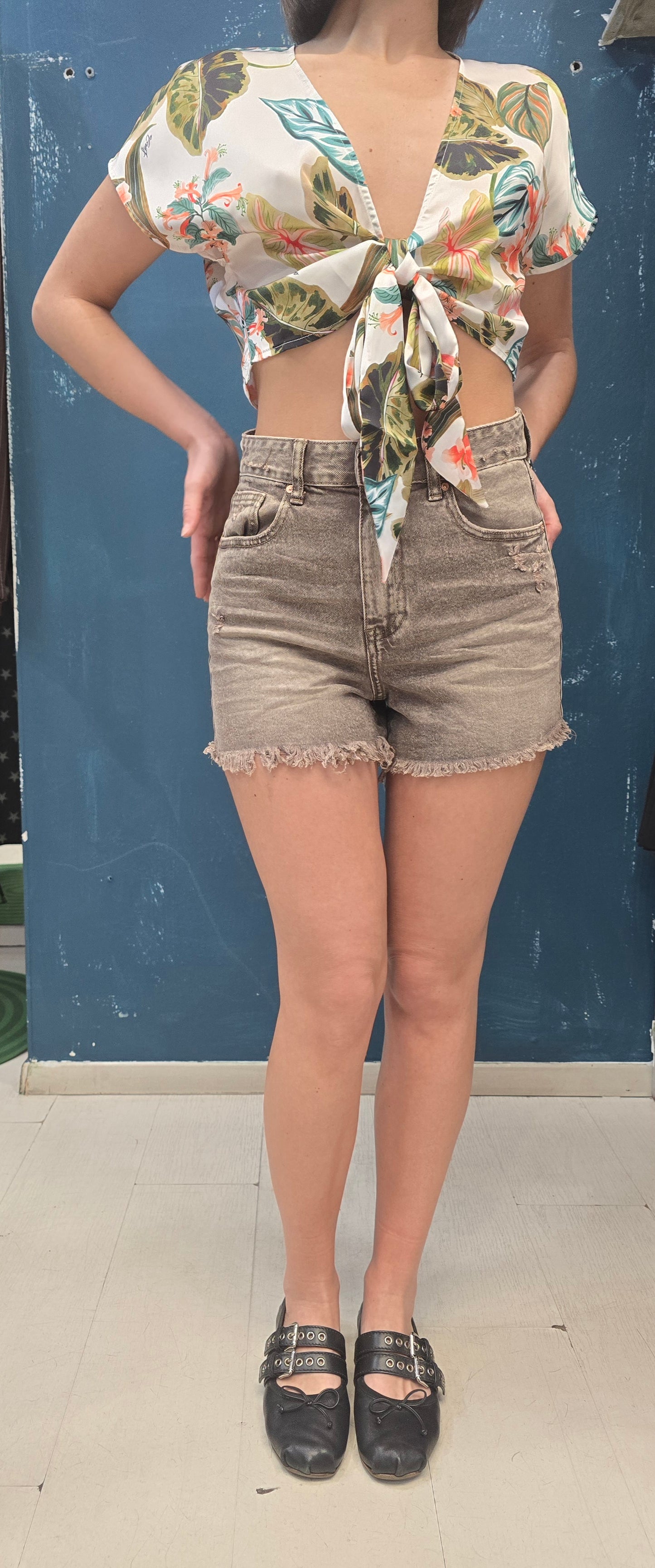 Camicia Crop Allacciata