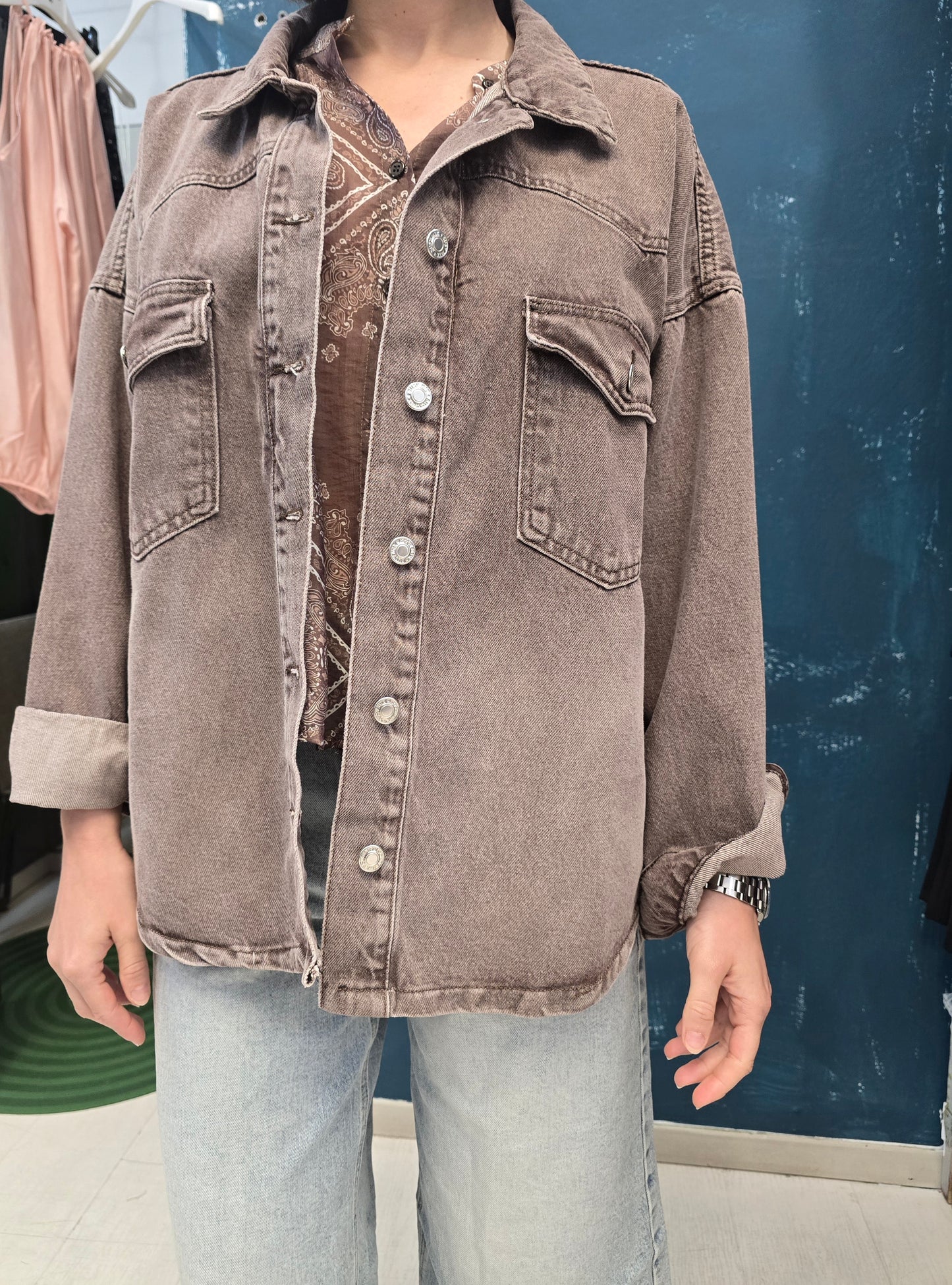 Giacca Camicia Donna Denim
