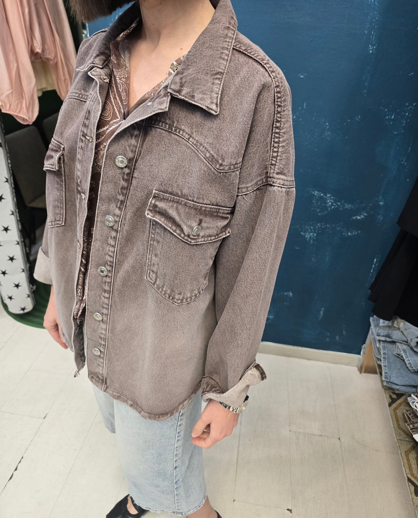 Giacca Camicia Donna Denim