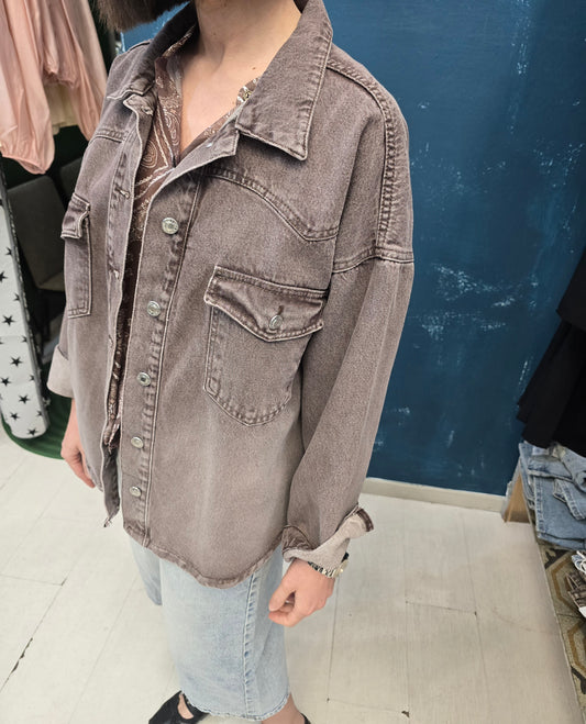 Giacca Camicia Donna Denim