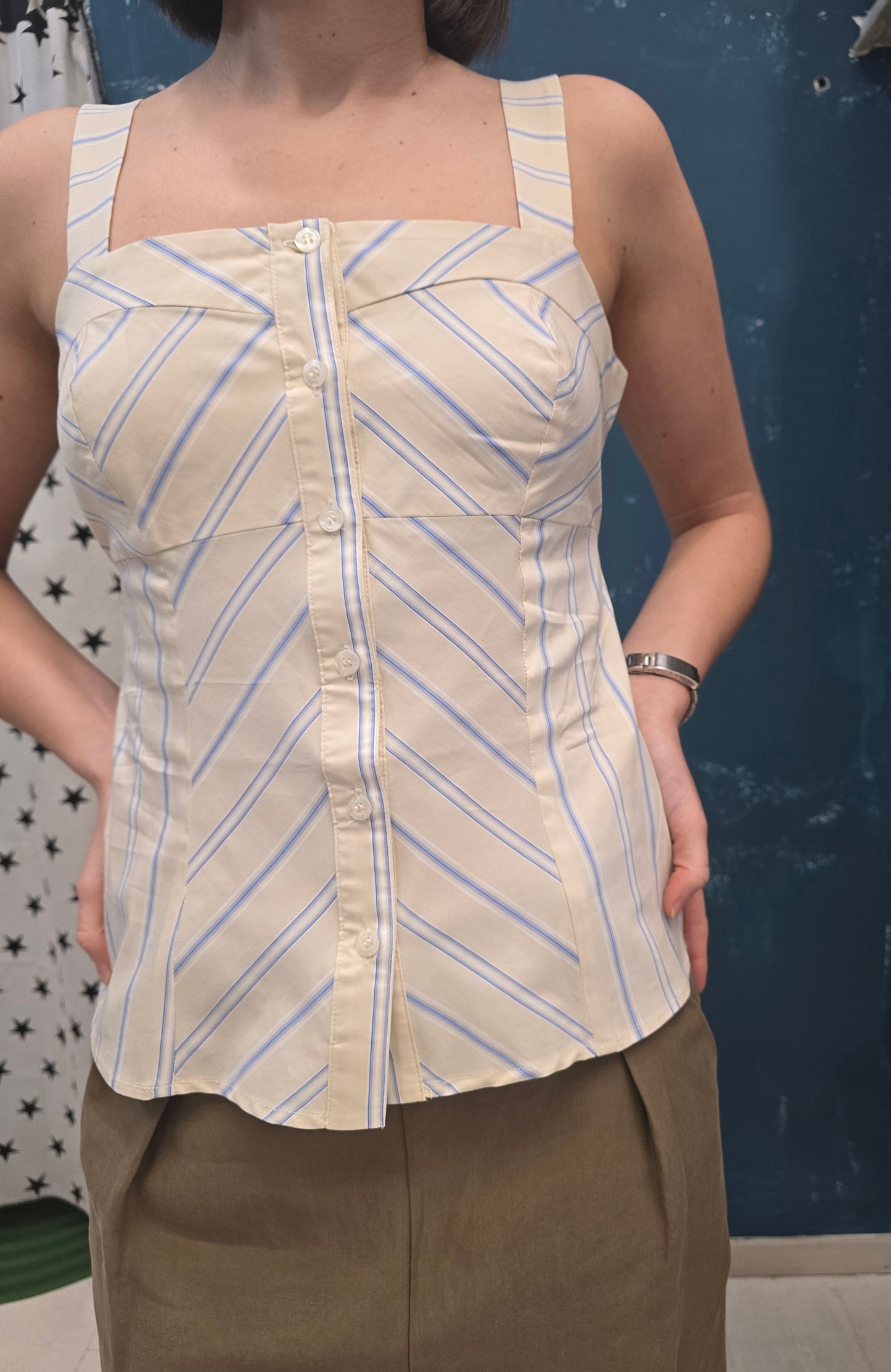 Top Cotone Abbottonato