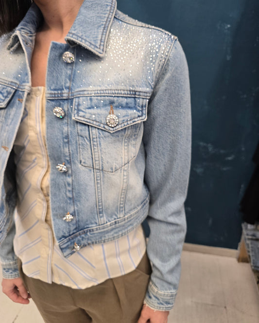 Giubbotto Donna Denim Strass