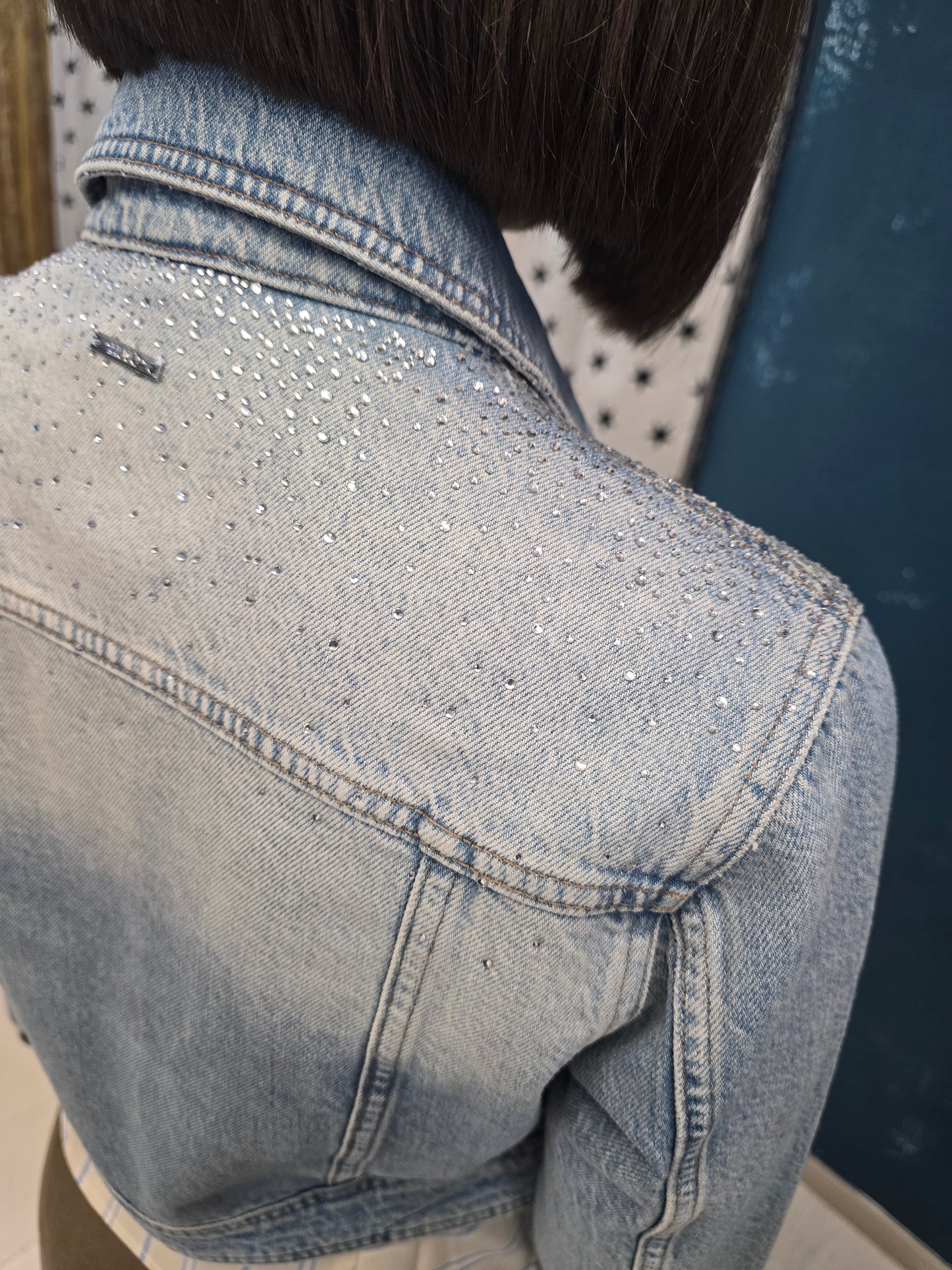 Giubbotto Donna Denim Strass