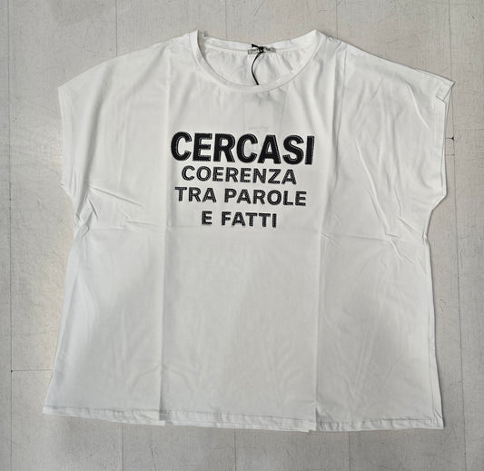 T-Shirt Donna Curvy Scritte