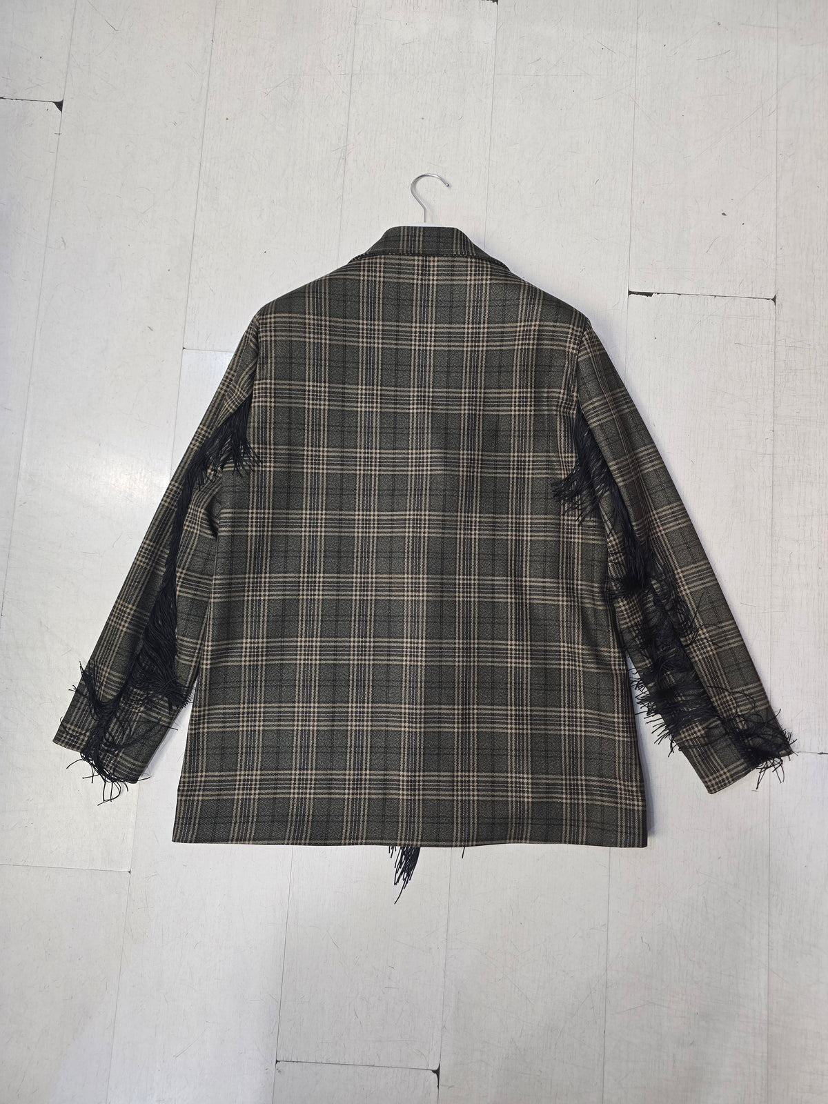 Blazer Donna Check Frange