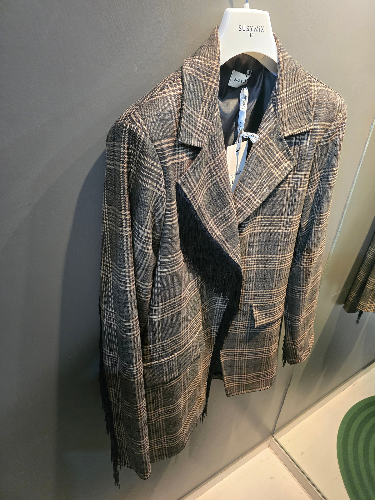 Blazer Donna Check Frange