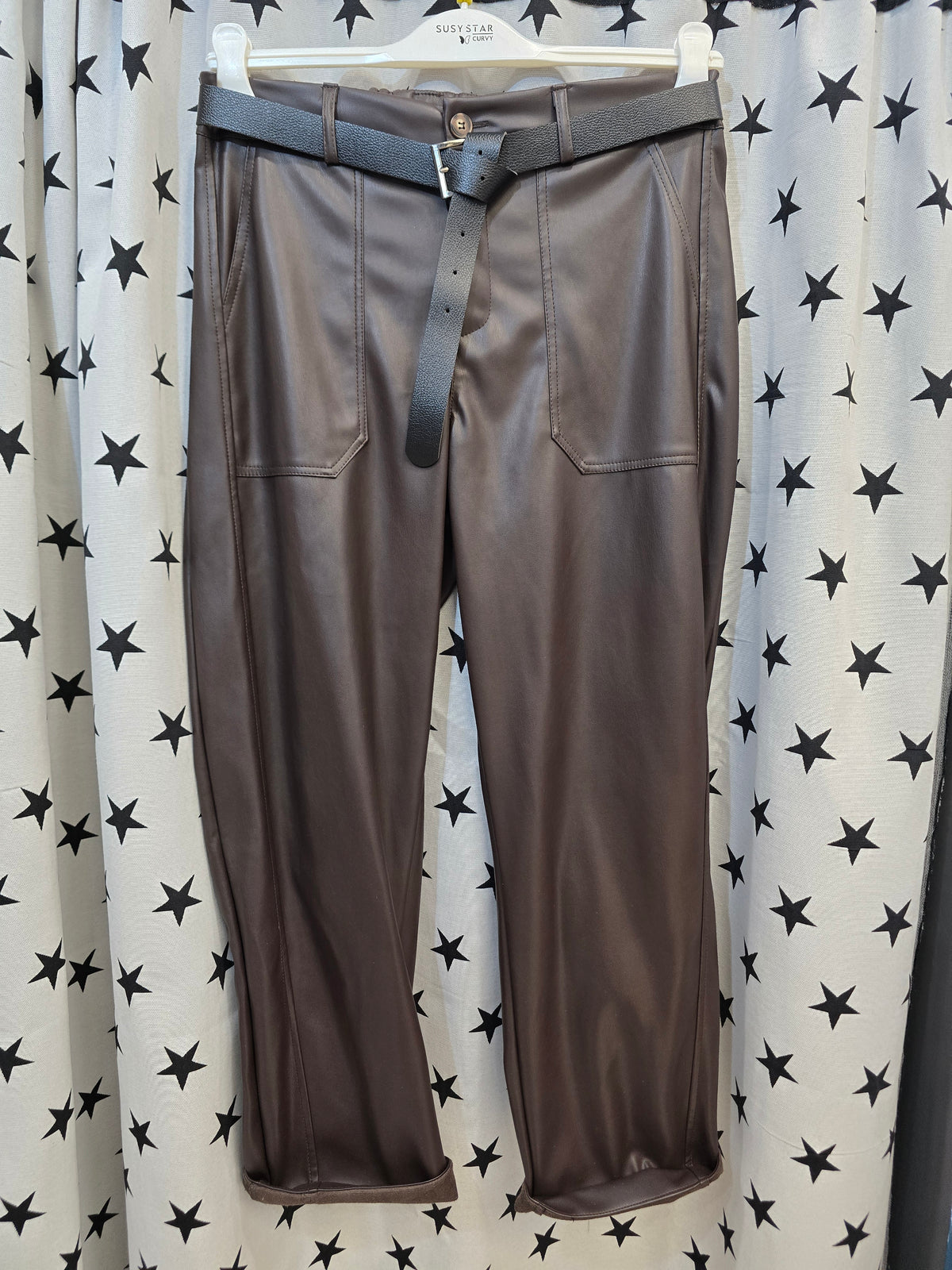 Pantalone Donna Curvy Ecopelle