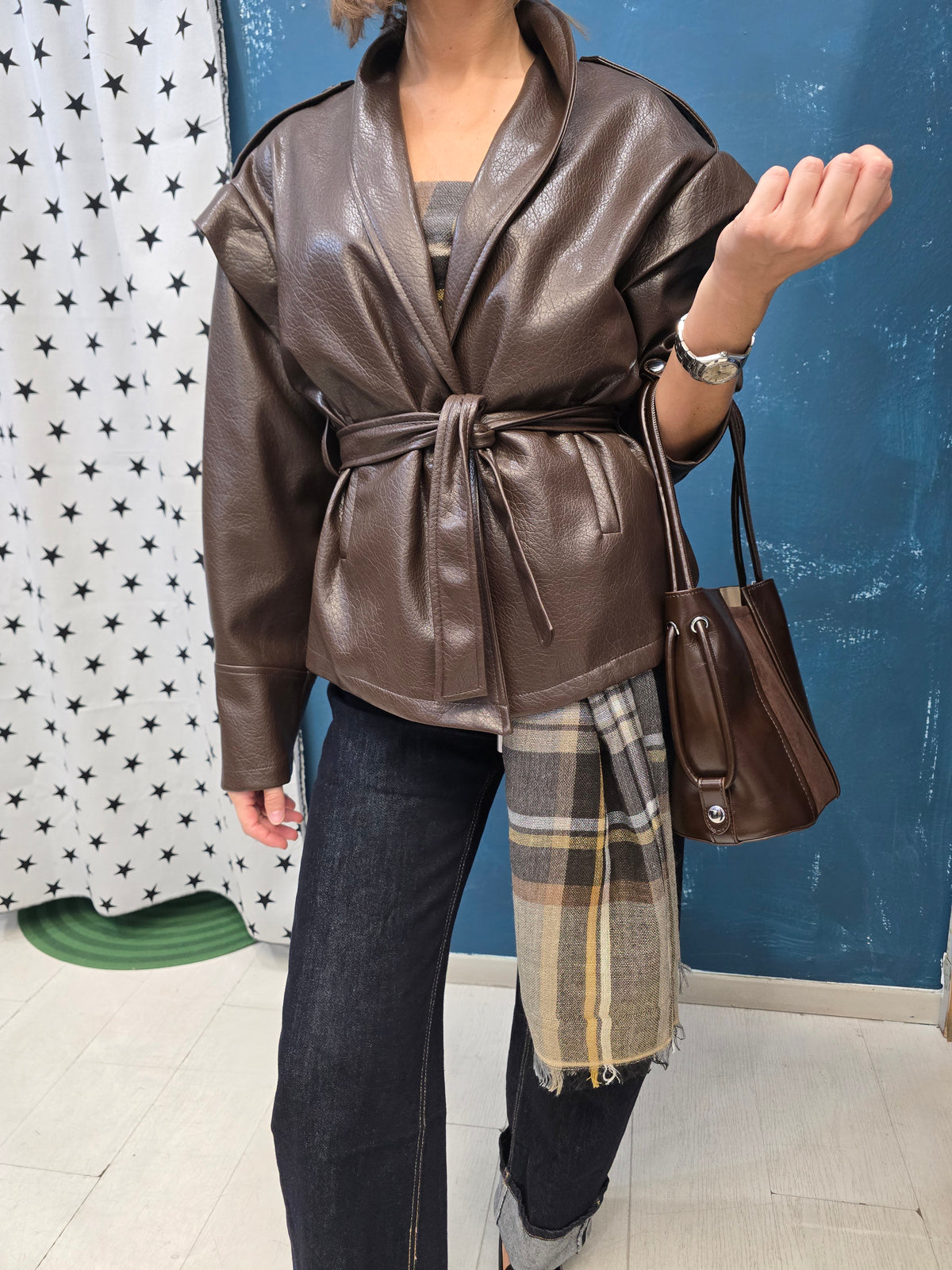 Trench Donna corto ecopelle