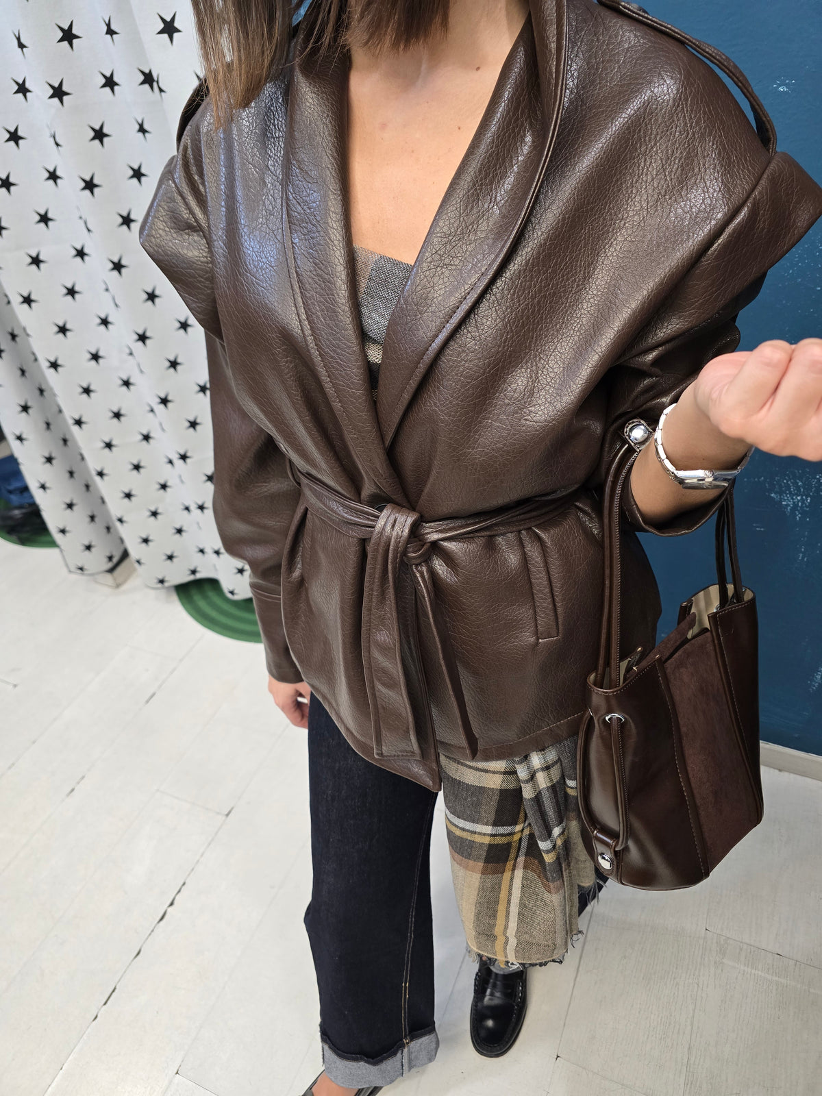 Trench Donna corto ecopelle