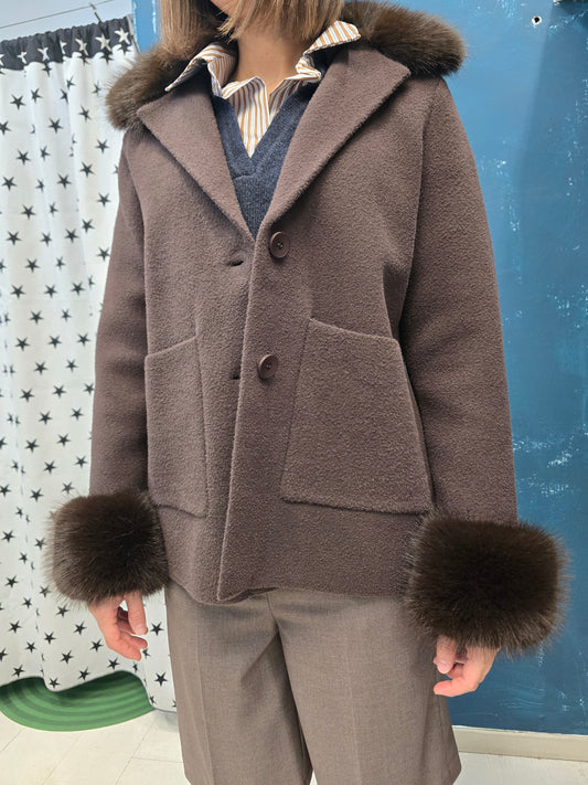Cappotto Donna Corto Ecopelliccia