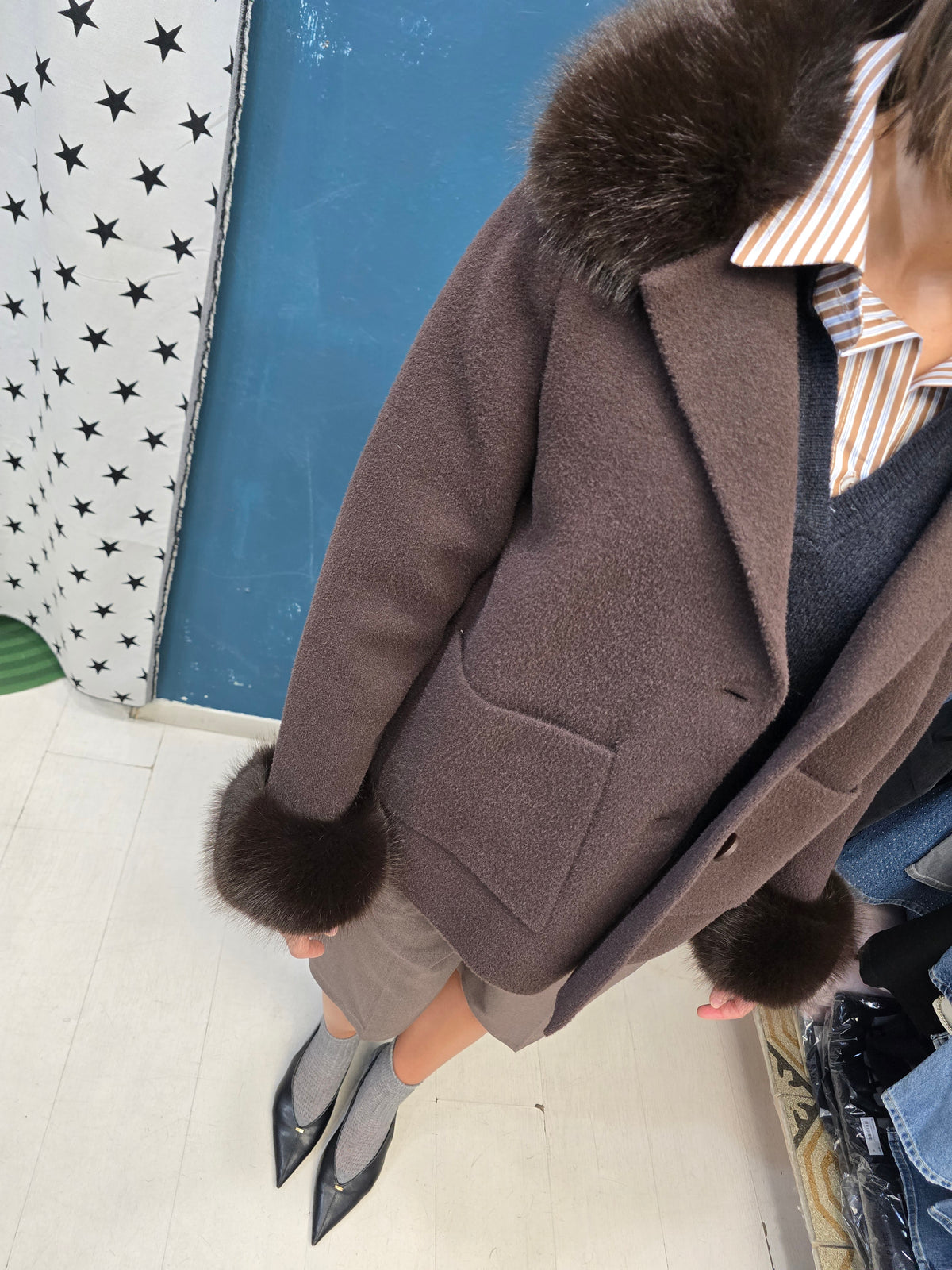 Cappotto Donna Corto Ecopelliccia